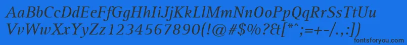 LibreSerifSsiItalic Font – Black Fonts on Blue Background