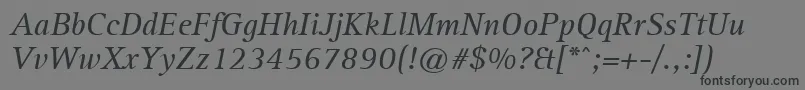 Шрифт LibreSerifSsiItalic – чёрные шрифты на сером фоне