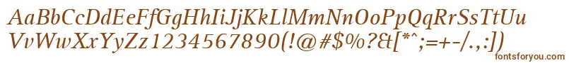Шрифт LibreSerifSsiItalic – коричневые шрифты на белом фоне