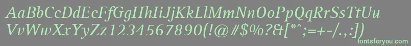 LibreSerifSsiItalic-fontti – vihreät fontit harmaalla taustalla