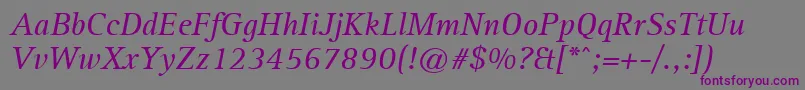 Шрифт LibreSerifSsiItalic – фиолетовые шрифты на сером фоне