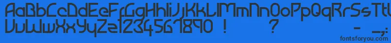 Atiba-Schriftart – Schwarze Schriften auf blauem Hintergrund