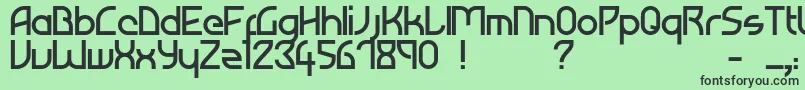 フォントAtiba – 緑の背景に黒い文字