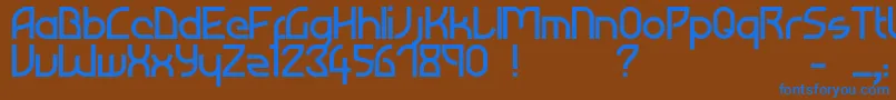 Czcionka Atiba – niebieskie czcionki na brązowym tle