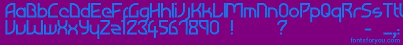 Atiba-Schriftart – Blaue Schriften auf violettem Hintergrund