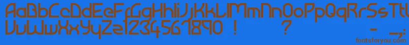 フォントAtiba – 茶色の文字が青い背景にあります。