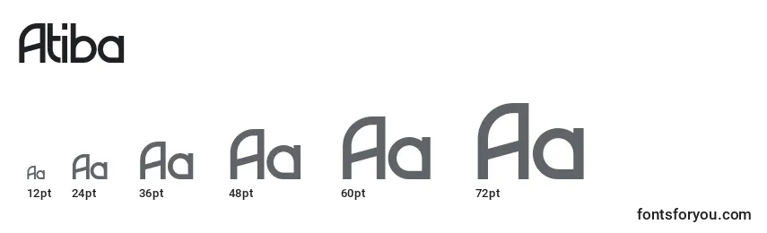 Размеры шрифта Atiba