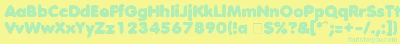 AnjaElianeAccent002 Font – Green Fonts on Yellow Background