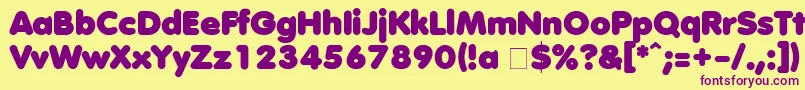AnjaElianeAccent002 Font – Purple Fonts on Yellow Background