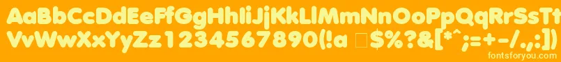 AnjaElianeAccent002 Font – Yellow Fonts on Orange Background