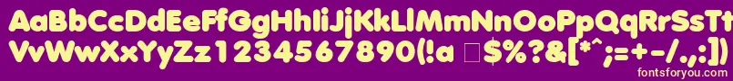 AnjaElianeAccent002 Font – Yellow Fonts on Purple Background