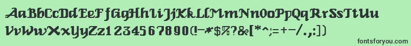 フォントGertinaRegular – 緑の背景に黒い文字