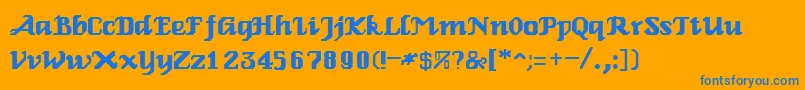 フォントGertinaRegular – オレンジの背景に青い文字