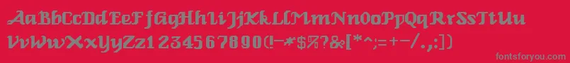 フォントGertinaRegular – 赤い背景に灰色の文字