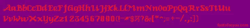 GertinaRegular Font – Red Fonts on Purple Background