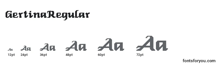 GertinaRegular Font Sizes