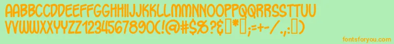 OhCrudBb Font – Orange Fonts on Green Background