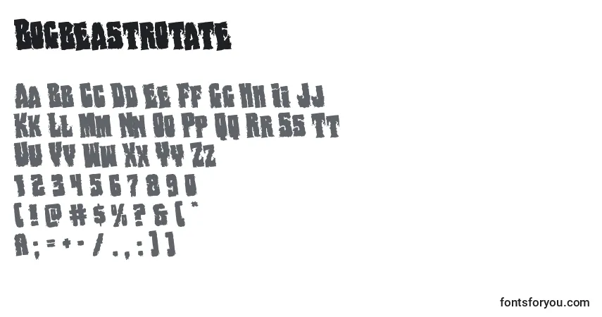 Шрифт Bogbeastrotate – алфавит, цифры, специальные символы