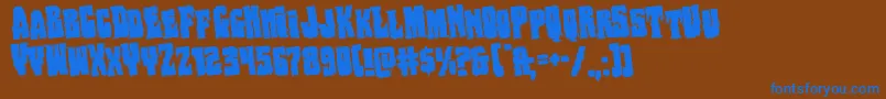 Bogbeastrotate Font – Blue Fonts on Brown Background