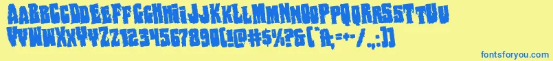 Bogbeastrotate Font – Blue Fonts on Yellow Background