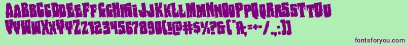 Bogbeastrotate Font – Purple Fonts on Green Background