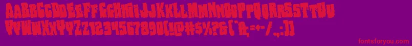 Bogbeastrotate Font – Red Fonts on Purple Background