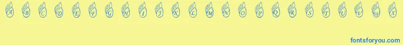 JennasShells Font – Blue Fonts on Yellow Background