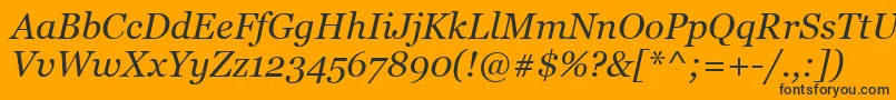 MsReferenceSerifРљСѓСЂСЃРёРІ Font – Black Fonts on Orange Background