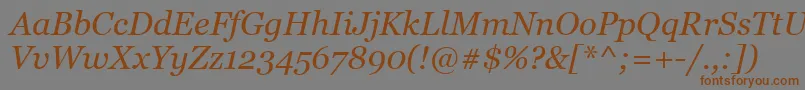 MsReferenceSerifРљСѓСЂСЃРёРІ Font – Brown Fonts on Gray Background