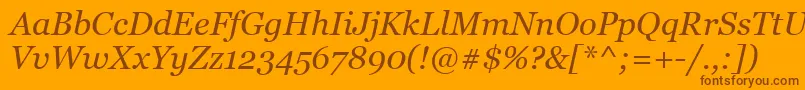 MsReferenceSerifРљСѓСЂСЃРёРІ Font – Brown Fonts on Orange Background