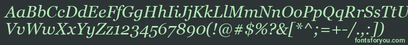 MsReferenceSerifРљСѓСЂСЃРёРІ-Schriftart – Grüne Schriften auf schwarzem Hintergrund