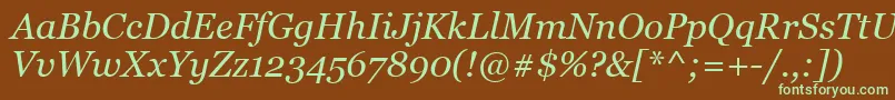 Шрифт MsReferenceSerifРљСѓСЂСЃРёРІ – зелёные шрифты на коричневом фоне