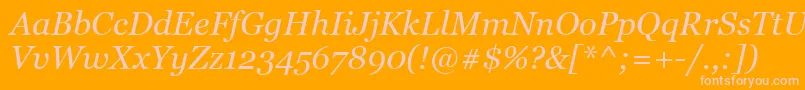 MsReferenceSerifРљСѓСЂСЃРёРІ Font – Pink Fonts on Orange Background