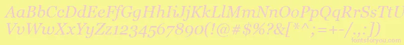 MsReferenceSerifРљСѓСЂСЃРёРІ Font – Pink Fonts on Yellow Background