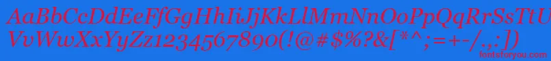 MsReferenceSerifРљСѓСЂСЃРёРІ Font – Red Fonts on Blue Background