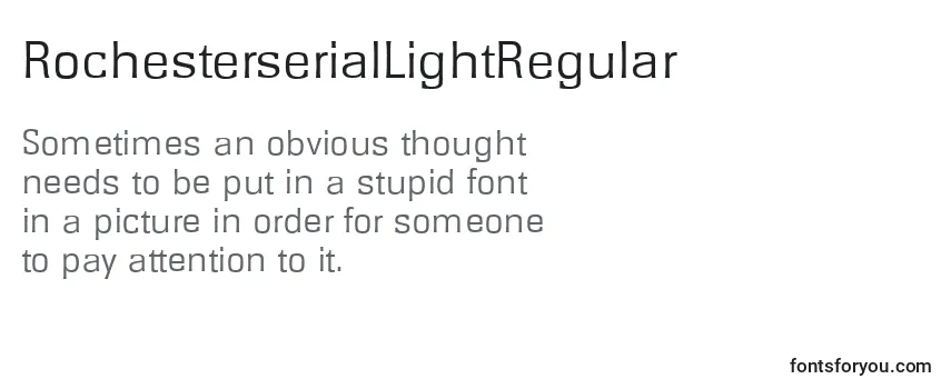 RochesterserialLightRegular Font