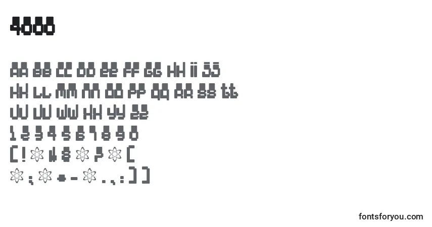 Schriftart 4000 – Alphabet, Zahlen, spezielle Symbole