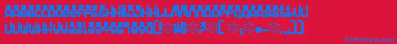 4000 Font – Blue Fonts on Red Background