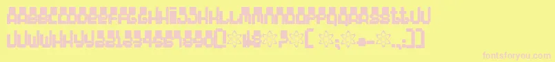 フォント4000 – ピンクのフォント、黄色の背景
