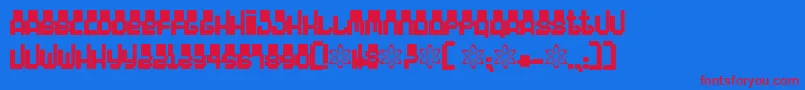 フォント4000 – 赤い文字の青い背景