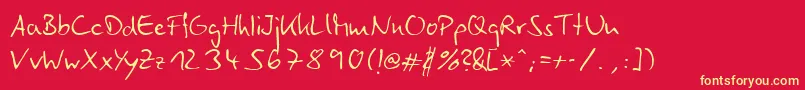 CanadianPenguin Font – Yellow Fonts on Red Background