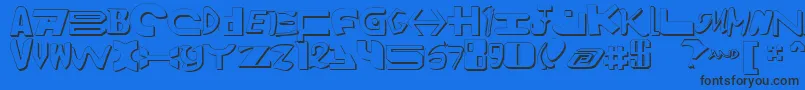 AmalgamShadow-fontti – mustat fontit sinisellä taustalla