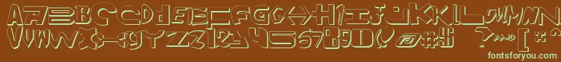AmalgamShadow-fontti – vihreät fontit ruskealla taustalla