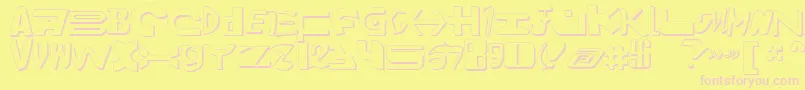 AmalgamShadow-fontti – vaaleanpunaiset fontit keltaisella taustalla