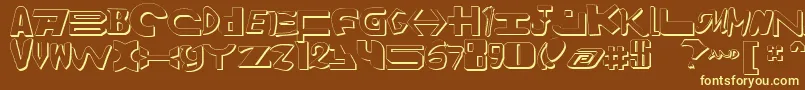 AmalgamShadow-fontti – keltaiset fontit ruskealla taustalla
