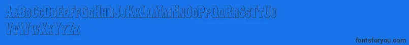 ConcavetuscanBeveled Font – Black Fonts on Blue Background