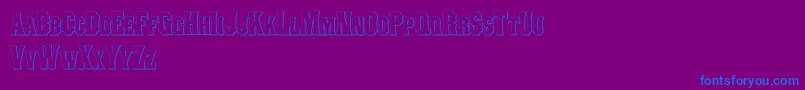 ConcavetuscanBeveled-fontti – siniset fontit violetilla taustalla