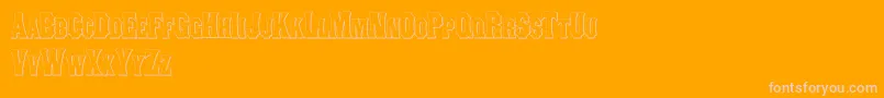 ConcavetuscanBeveled-Schriftart – Rosa Schriften auf orangefarbenem Hintergrund