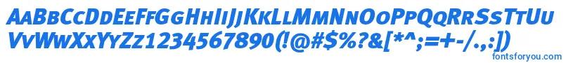 MetablackcapslfcItalic Font – Blue Fonts on White Background