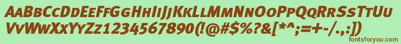 MetablackcapslfcItalic Font – Brown Fonts on Green Background